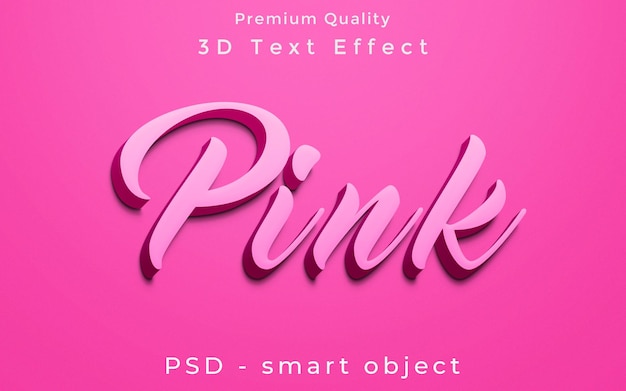 PSD modello di effetto testo 3d modificabile rosa