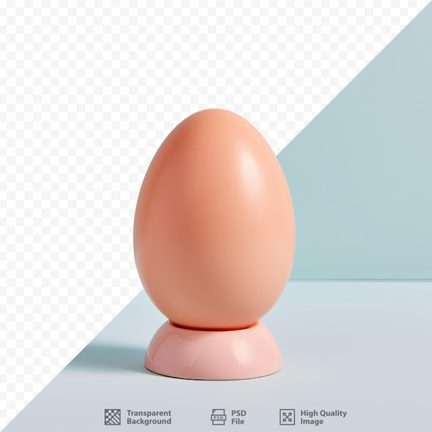 PSD a pink egg with a blue and white background.
