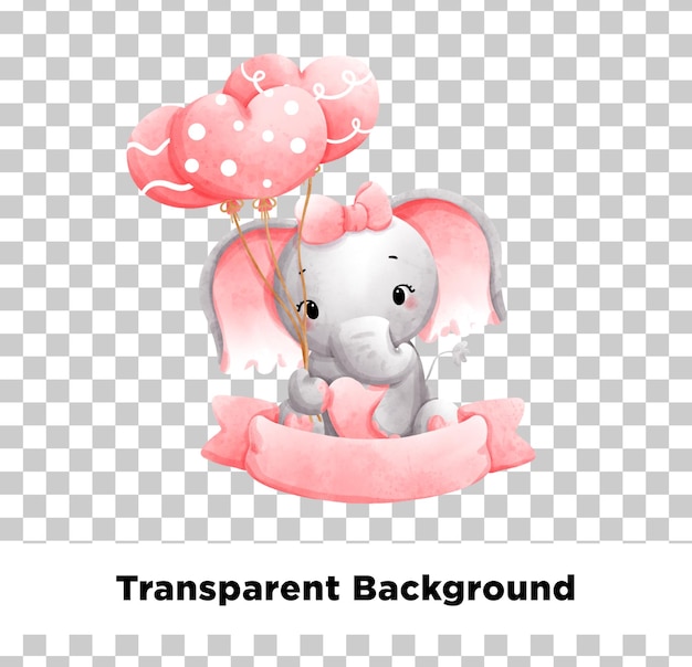 a pink elephant with a balloon and a balloon with the words baby shower