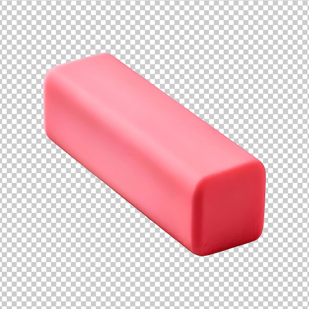 Eraser rosa isolato su sfondo trasparente