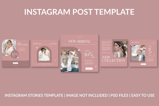 PSD ピンクのファッションinstagramの投稿デザインテンプレート