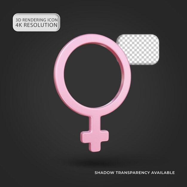 PSD pink female 3d isolated gender equality concept icon