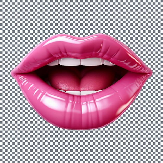 PSD pink female lip isolated on transarent background