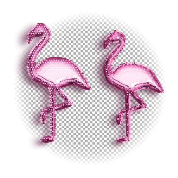 Pink flamingo on a transparent background.