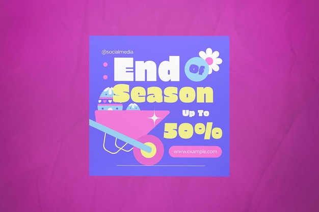 Pink flat design easter sale banner 03