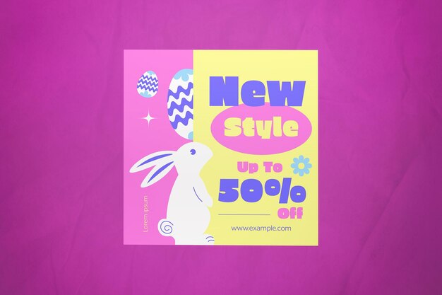 Pink flat design easter sale banner 08