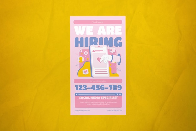 Pink flat design were hiring social media story