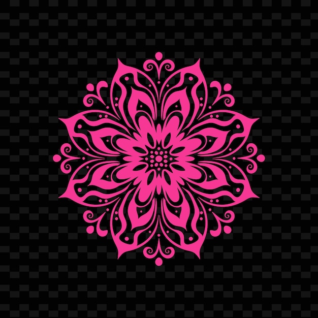 Pink flower on a black background free vector