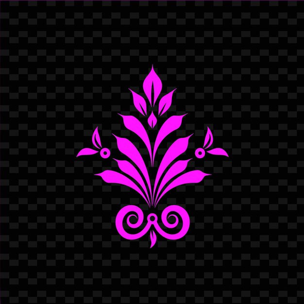 PSD a pink flower on a black background with a pattern of a flower