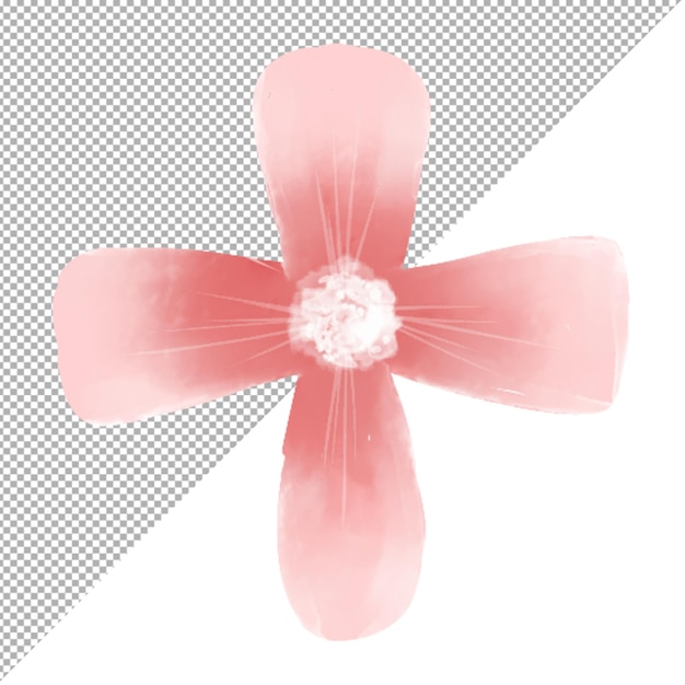 水彩風のピンクの花のイラスト
