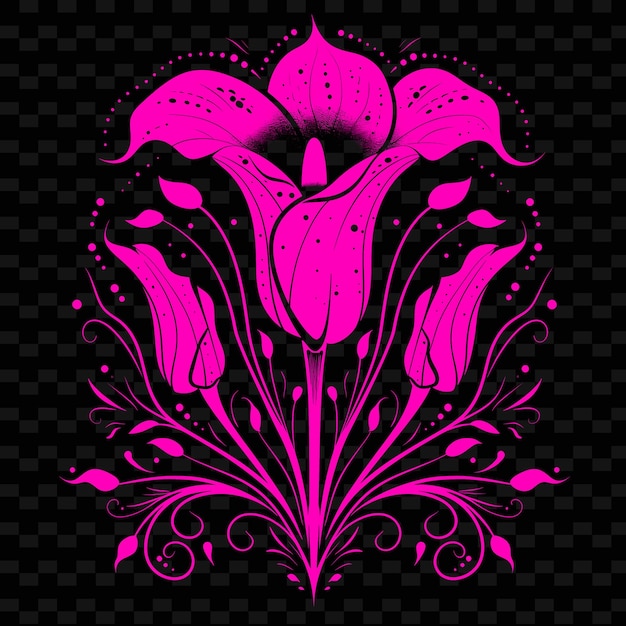 PSD a pink flower with a pink background with a black background