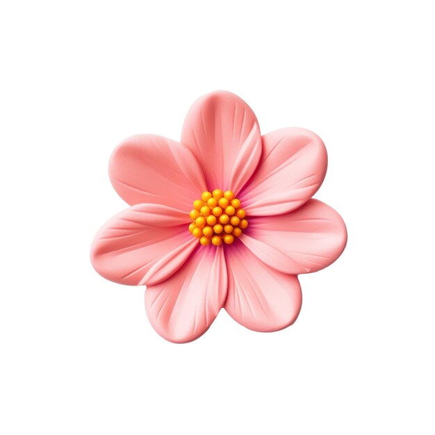 PSD a pink flower with yellow dots on it