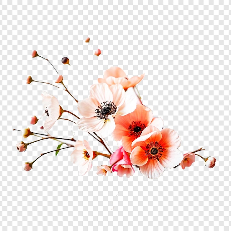 PSD 透明な背景にピンクの花が孤立している