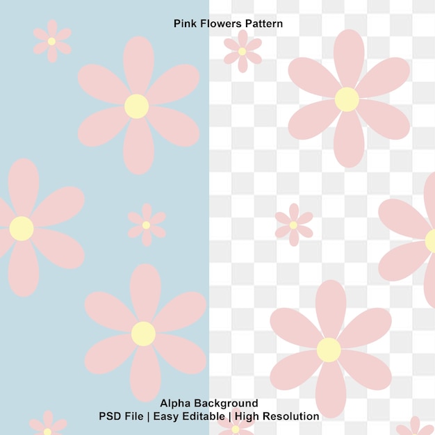 PSD pink flowers pattern