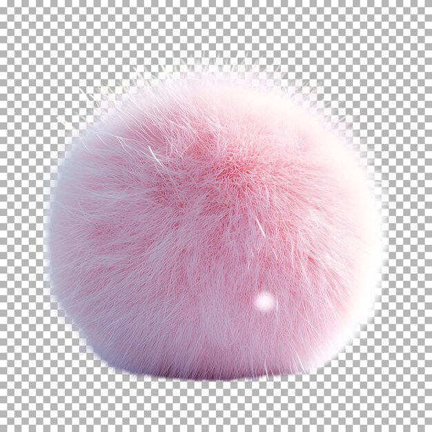 pink fluffy ball isolated on transparent background