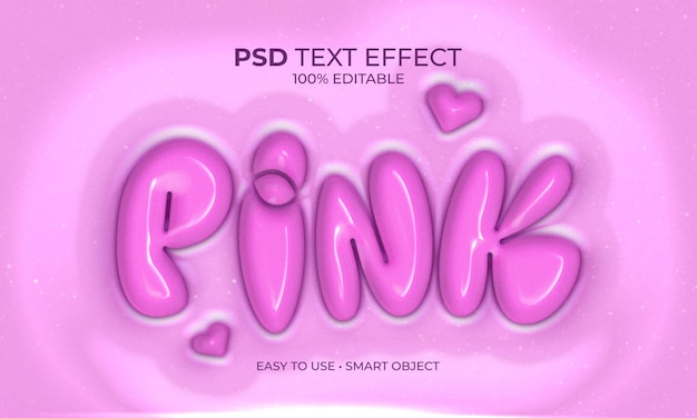 PSD pink foil text effect