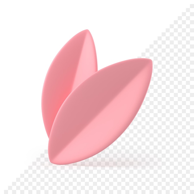 핑크 단풍 잎 꽃 식물 부활절 장식 요소 3d 아이콘 현실적인 그림