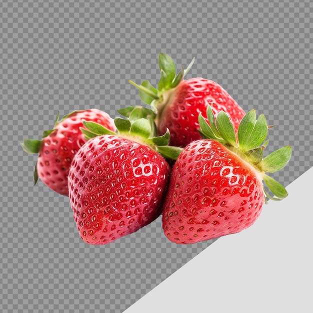 Pink fresh strawberries png isolated on transparent background