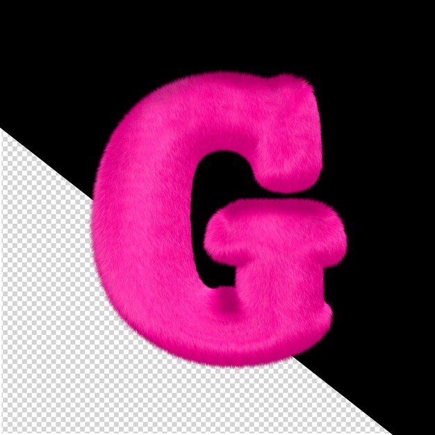 PSD pink fur symbol letter g