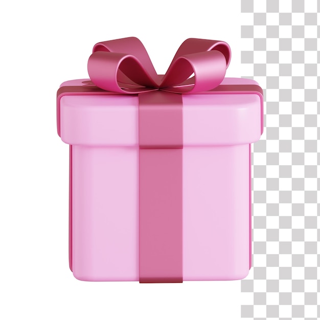 Pink gift box with a bow on it