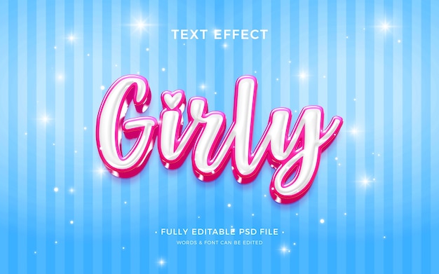 PSD pink girly text effect