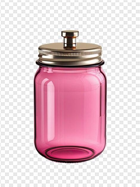 PSD a pink glass bottle with a silver lid and a gold lid