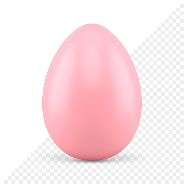 Pink glossy easter candy egg art decorative design front view realistic 3d icon illustration