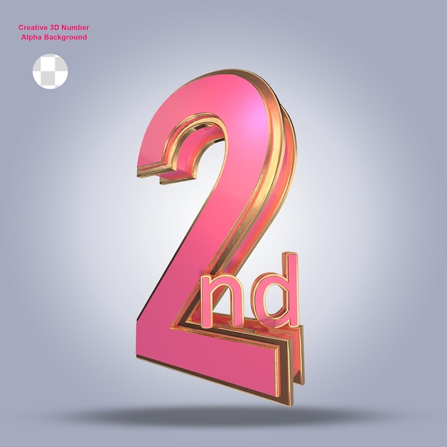 Pink gold 3d number 1st to 10th