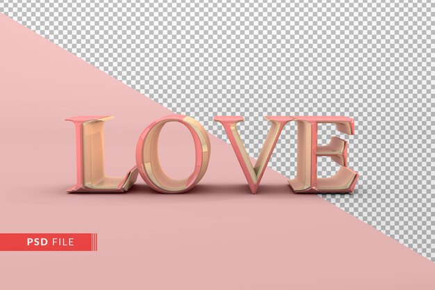 Pink gold text love valentine's day concept