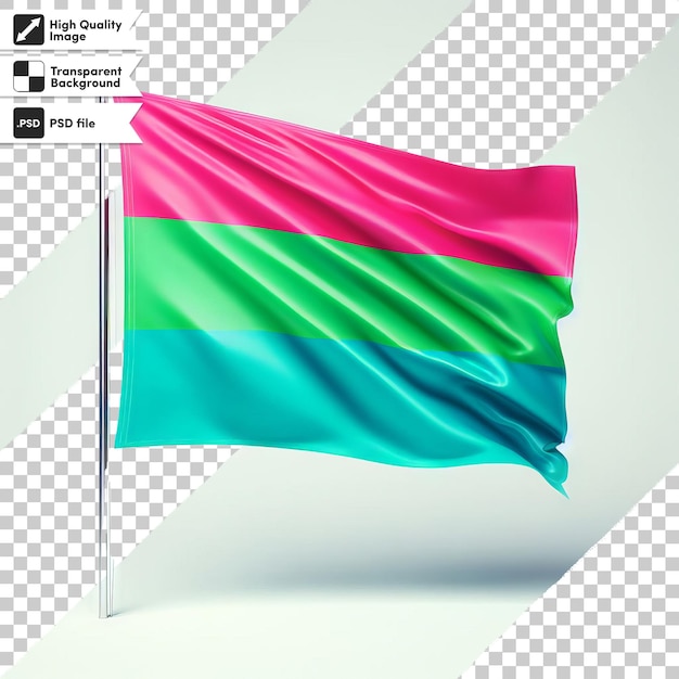 PSD a pink and green flag with the words quot a quot no quot on it