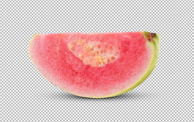 Pink guava slice isolated on alpha layer