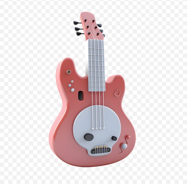 PSD a pink guitar with a white band on the top - pink guitar png download