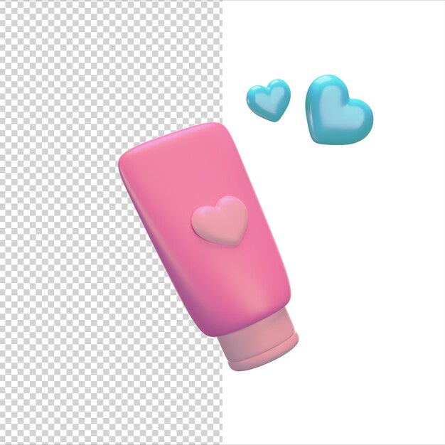 PSD pink hand cream 3d render icon