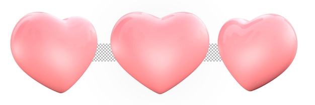 Pink heart for composition 3d render Free Psd