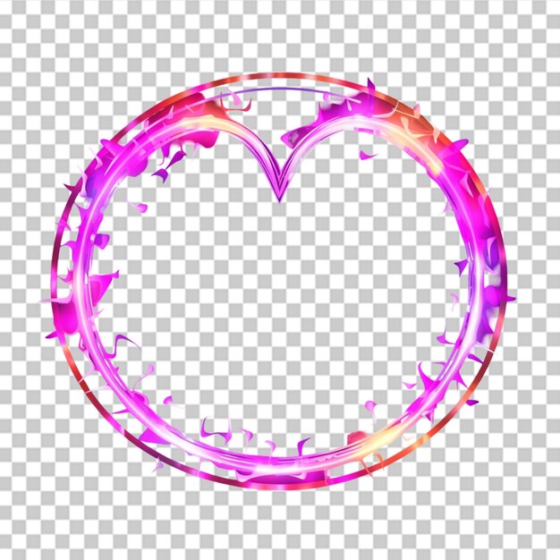 Pink heart fire frame