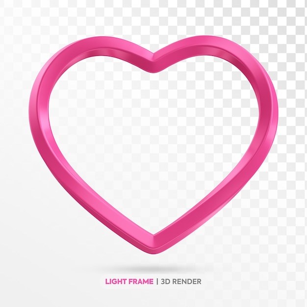 PSD pink heart frame 3d render