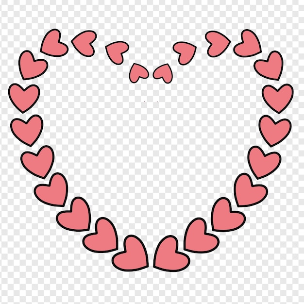 pink heart frame element design for valentine day design banner