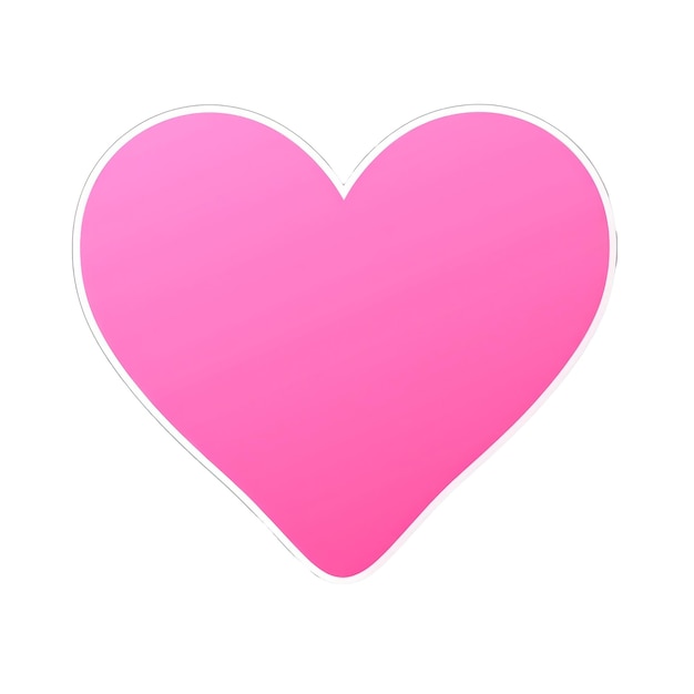 PSD pink heart on isolated background