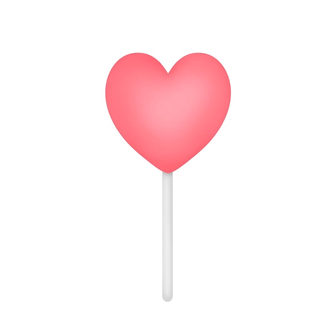 PSD pink heart shaped lollipop