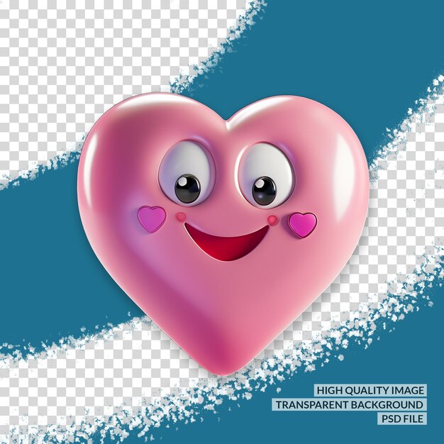 PSD cuore rosa valentine 3d png clipart sfondo trasparente isolato