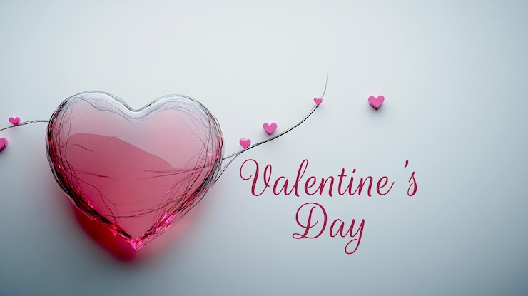 PSD a pink heart with the words valentine  s day on it