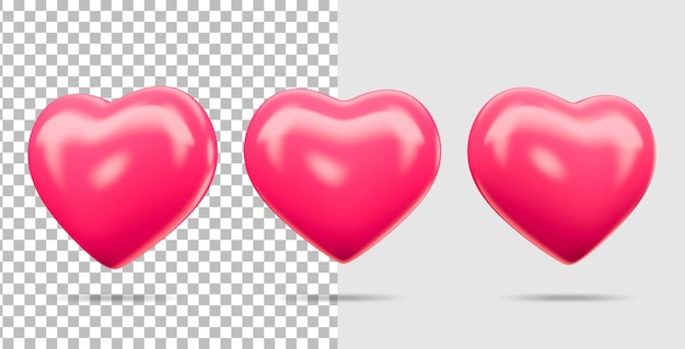 pink hearts for composition