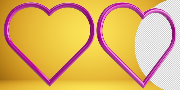 Pink hearts realistic decoration transparent png. romantic symbol of love heart isolated