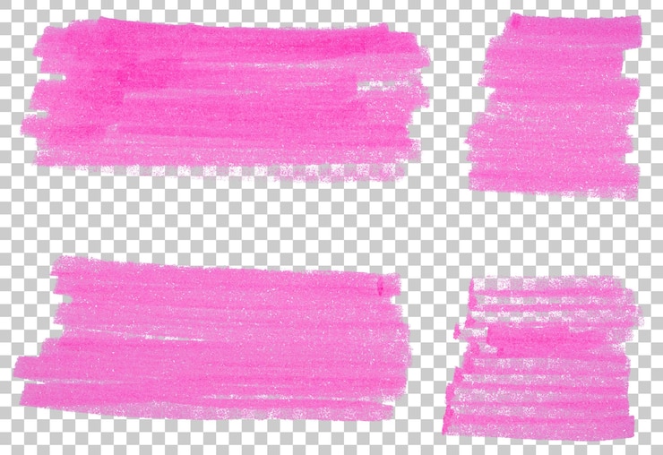 PSD pink highlight marker strokes on transparent background cut out design element