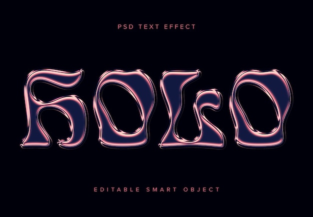 Pink Holographic Text Effect Mockup