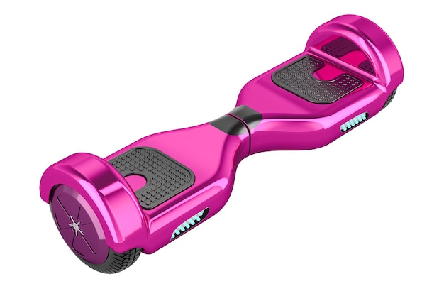 PSD ピンクのホーバーボードやセルフバランススクーター 3d レンダリング 透明な背景に隔離