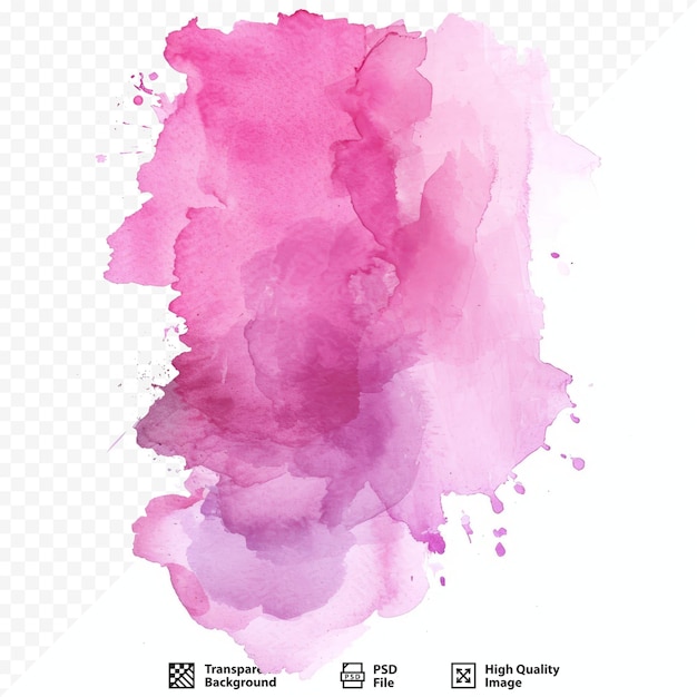 PSD pink ink and watercolor textures on white paper isolated background paint leaks and ombre effects hand painted abstract image