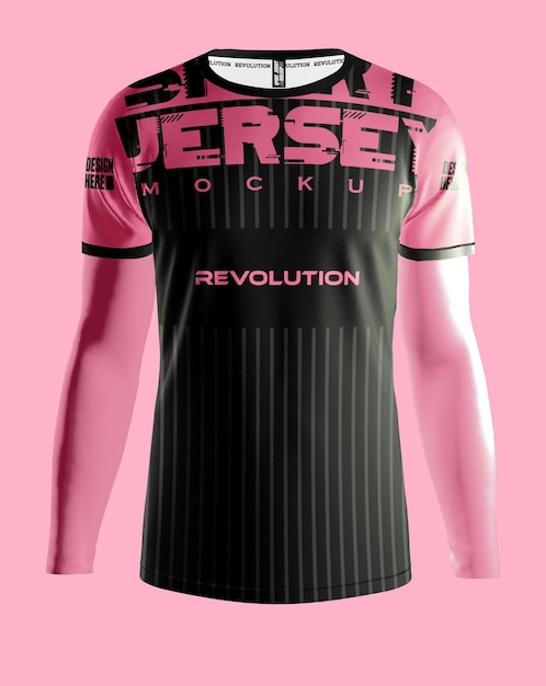 PSD pink jersey and cuff mockup