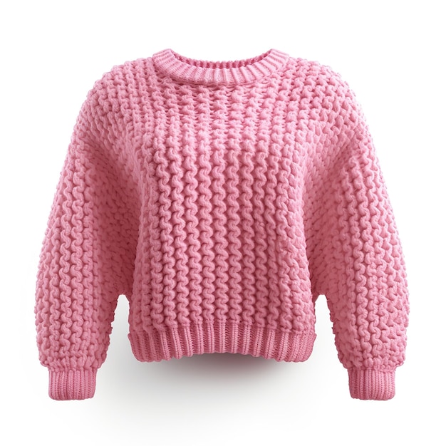 Pink knitted wool sweater