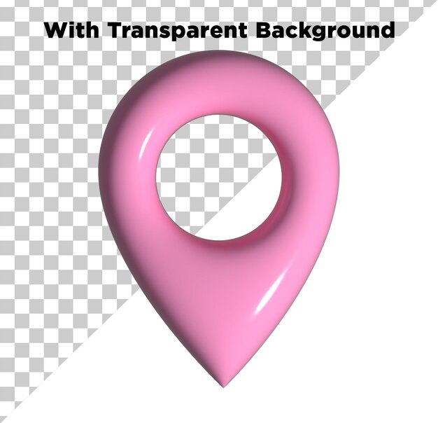 PSD pink landmark icon 3d with transparent background